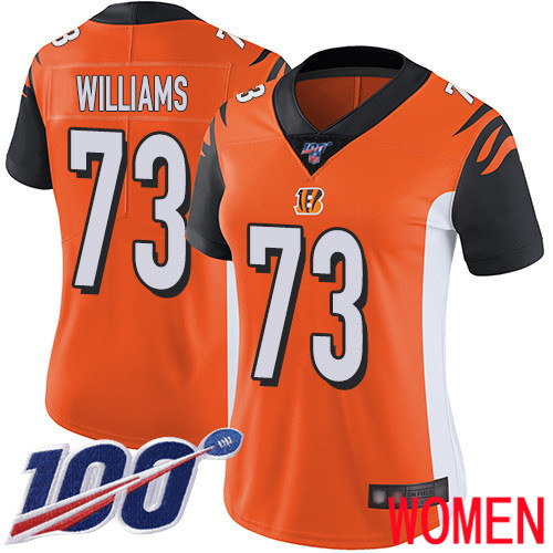 Cincinnati Bengals Limited Orange Women Jonah Williams Alternate Jersey NFL Footballl #73 100th Season Vapor Untouchable